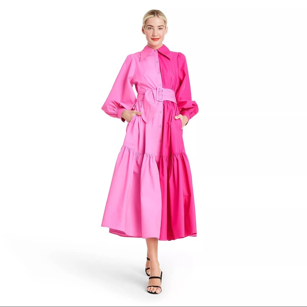 Christopher John Rogers Two Tone Pink Target Dress